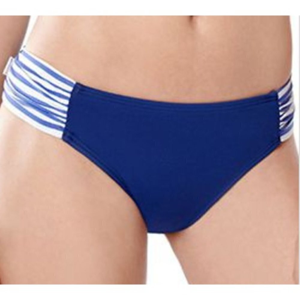 Captiva by Christina Bikini Bottom Marsa Beach Aqualina Navy Blue White M New